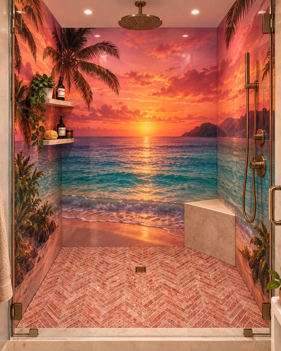 Custom waterproof shower wall panel