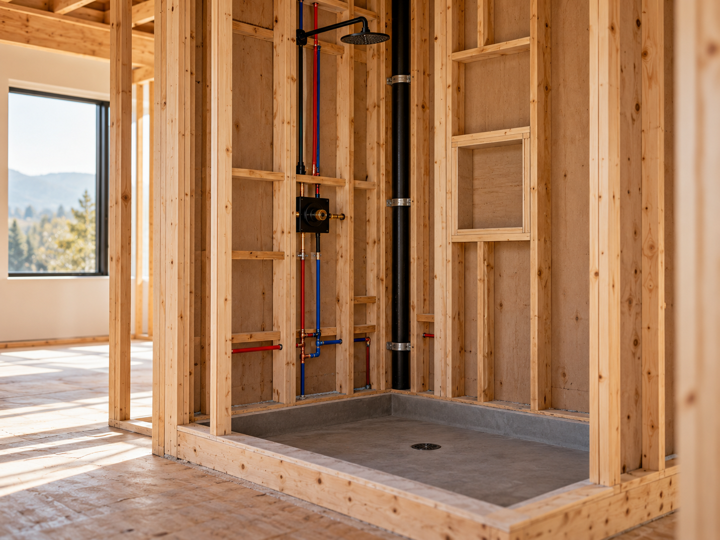 New construction shower